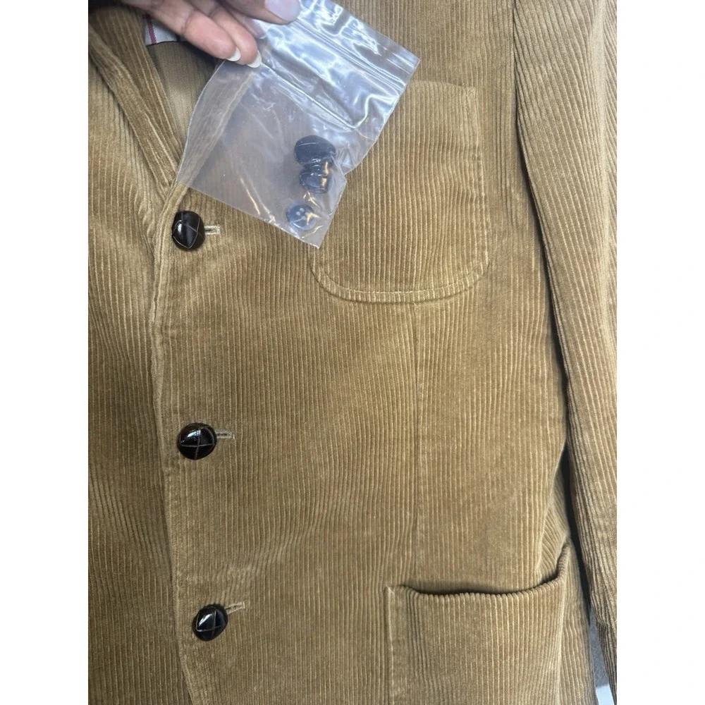 Brooks Brothers Traditional Fit Corduroy Brown Blazer Size 42R Preppy Quiet Lux